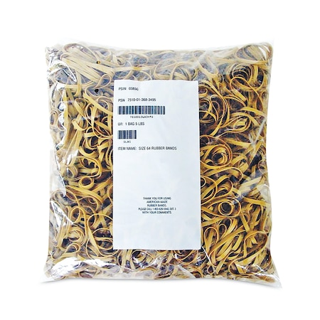 Alliance Rubber Multi-Purpose Rubber Band, Size 64, Crepe, 2,125 Count 2464306